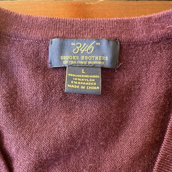 Brooks Brothers Extra Fine Merino Wool Purple Color Men’s Size L. - Picture 3 of 7